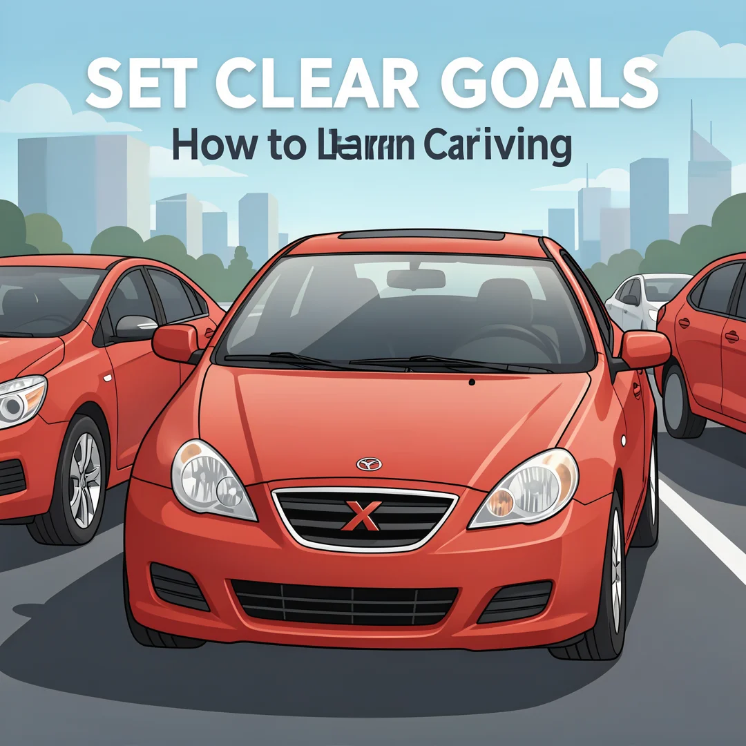 Step 3: Illustration for step: Set clear goals related to How to learn car driving, professional educational