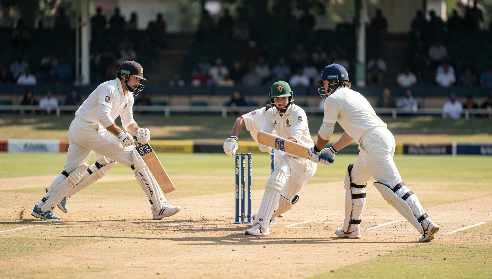 Detailed illustration of cricket rules and gameplay in natural lighting.