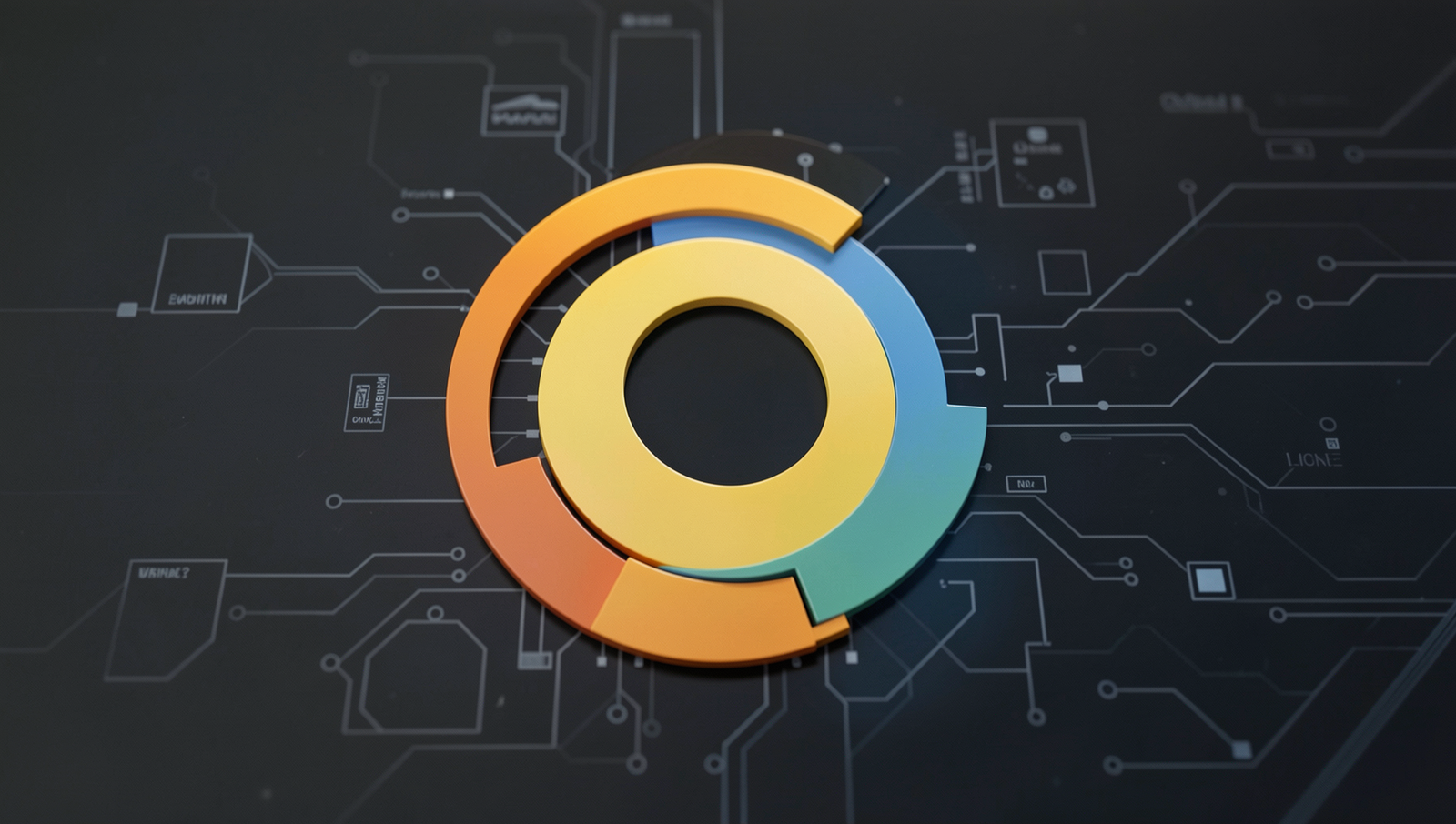 Photorealistic depiction of the Ubuntu logo with its ecosystem in natural lighting.