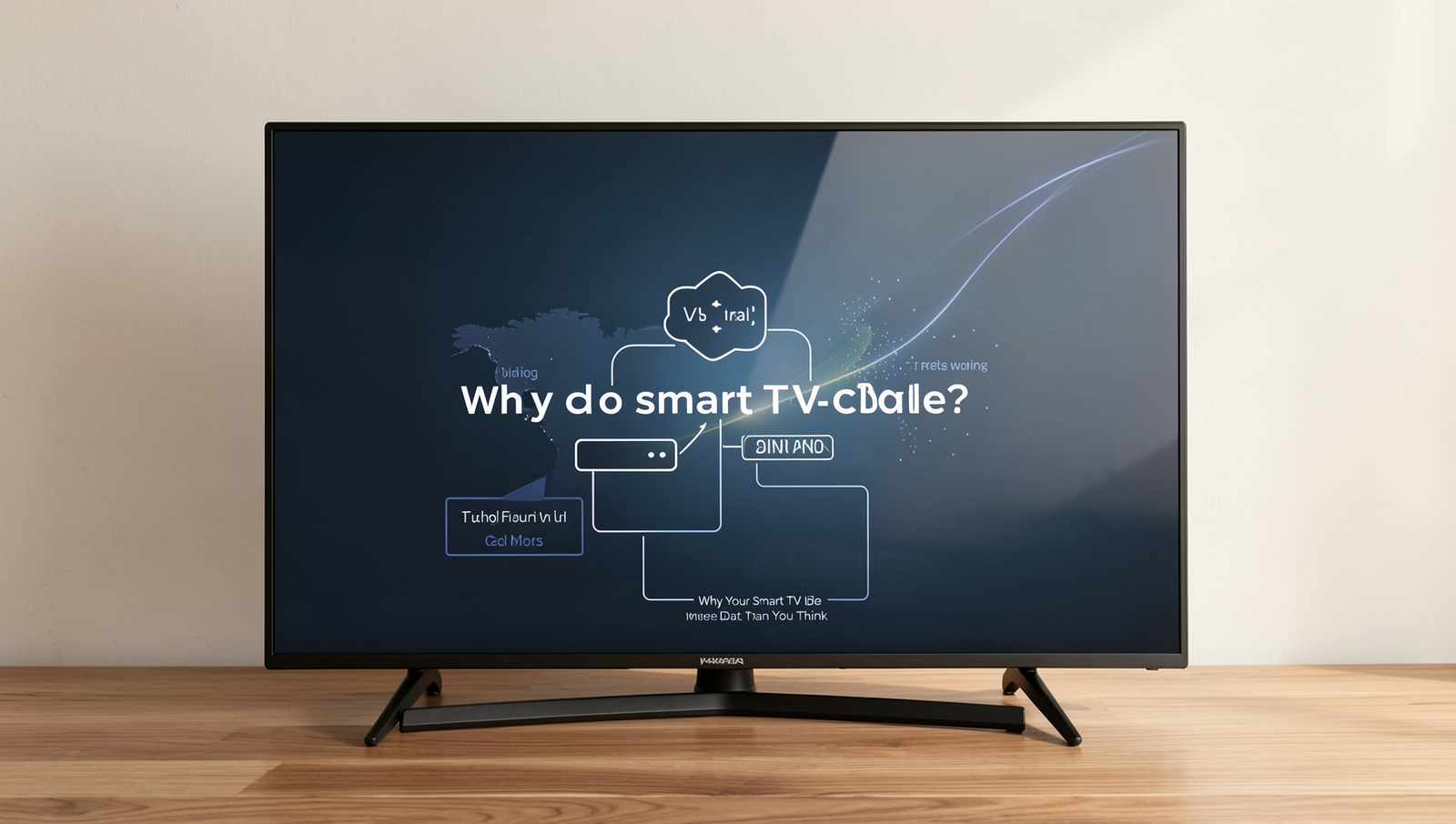 Diagram illustrating data collection by smart TVs and its implications.