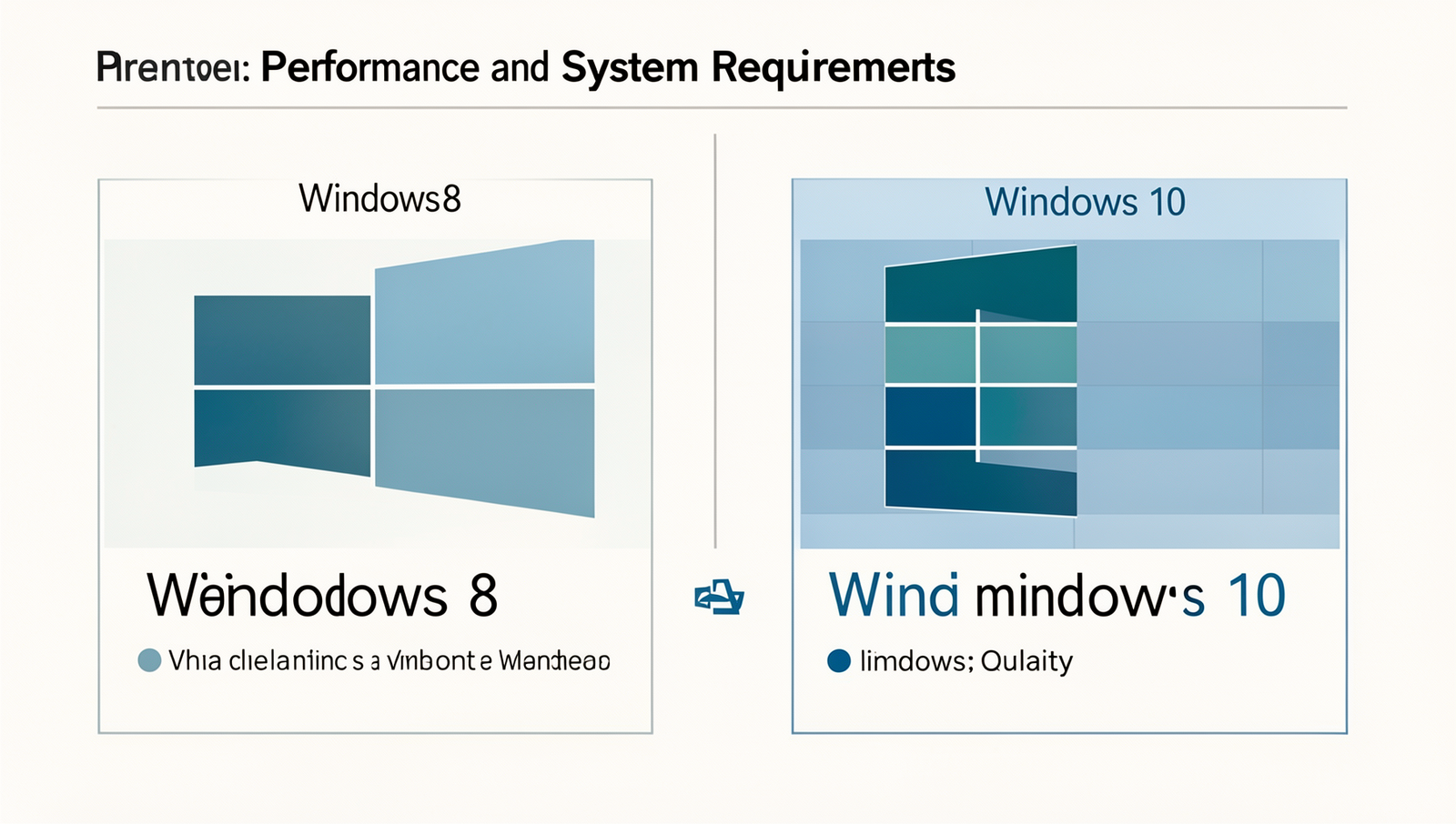 Performance comparison chart of Windows 8 vs Windows 10 with detailed metrics.