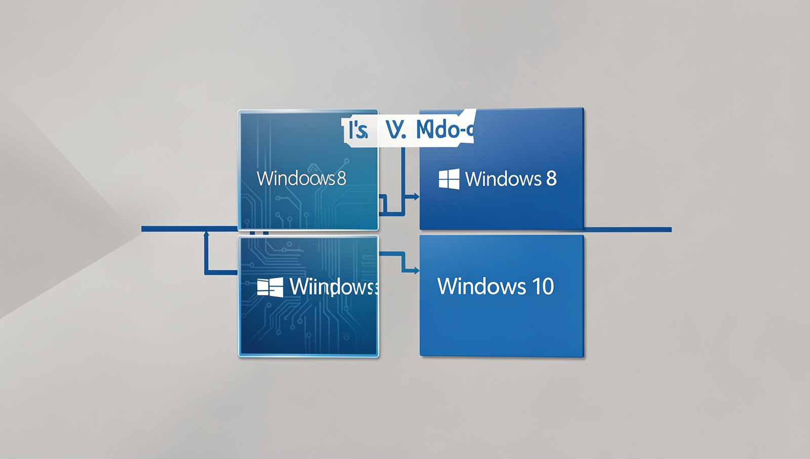 Comparison of security features between Windows 8 and Windows 10 in a detailed diagram.