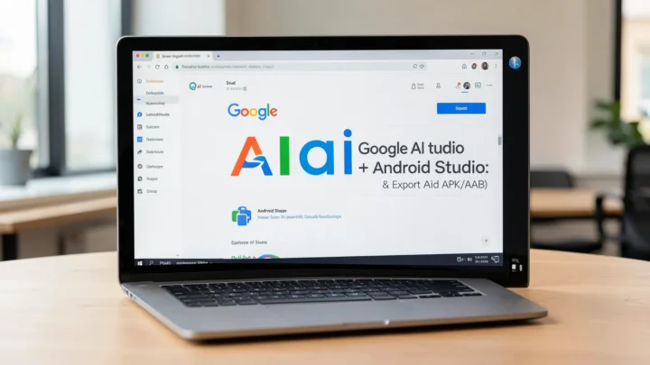 Google AI Studio + Android Studio: Export AI App & Build APK/AAB — visual for studio
