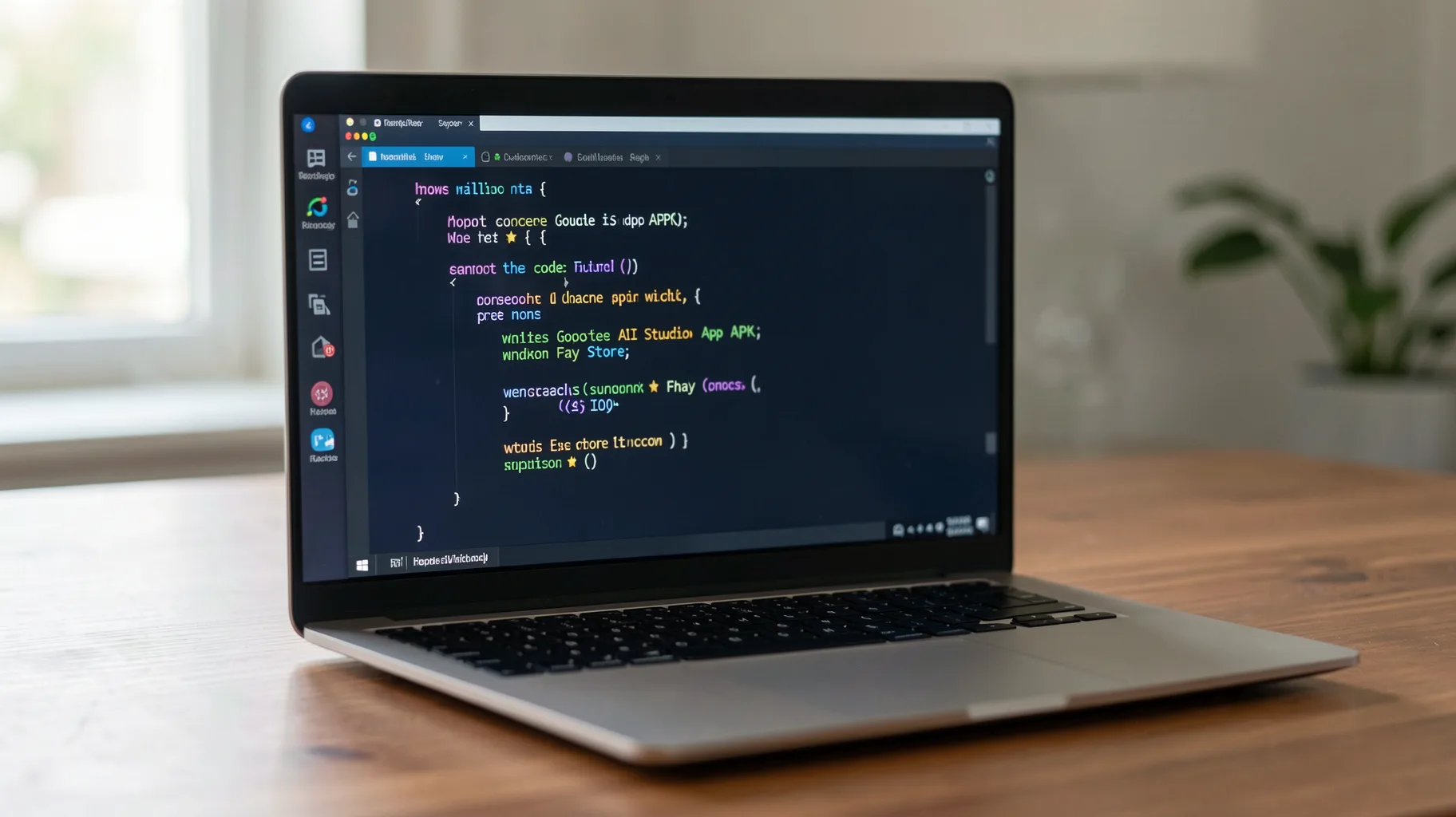 What I will do now is open the code section — visual for android