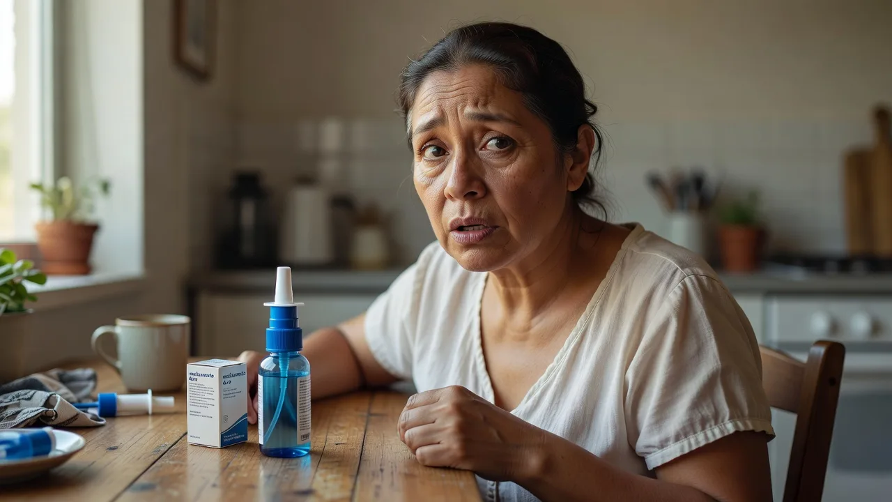 Ma Ana El Ojo Est Abierto Respirando Por — visual for dentro nariz