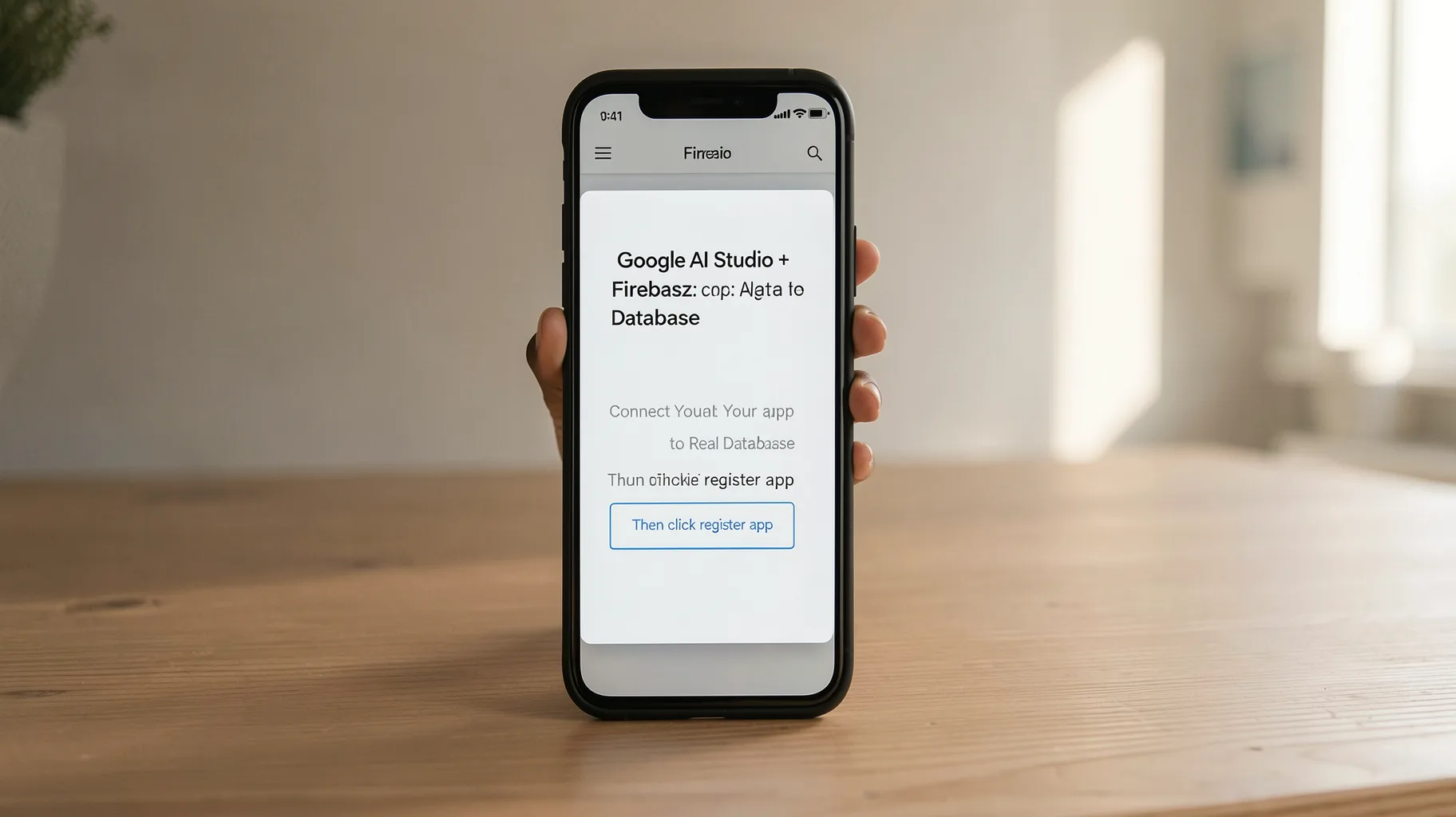 Then click register app — visual for firebase