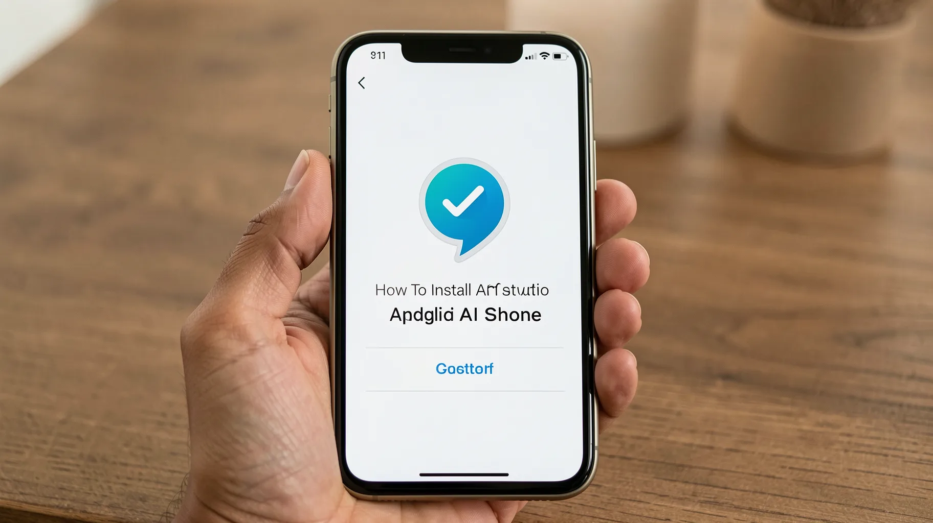 Click the install button on the… — visual for phone