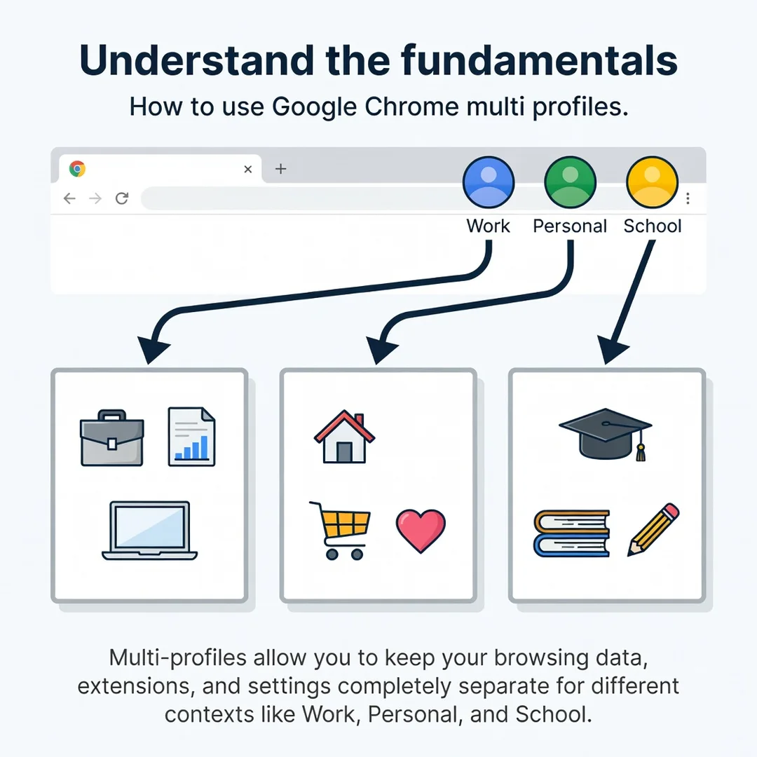 Step 1: Illustration for step: Understand the fundamentals related to How to use google chrome multi profile