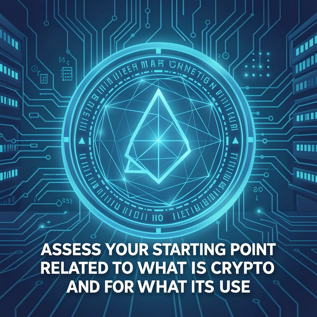 Step 2: Illustration for step: Assess your starting point related to what is crypto and for what its use, pr