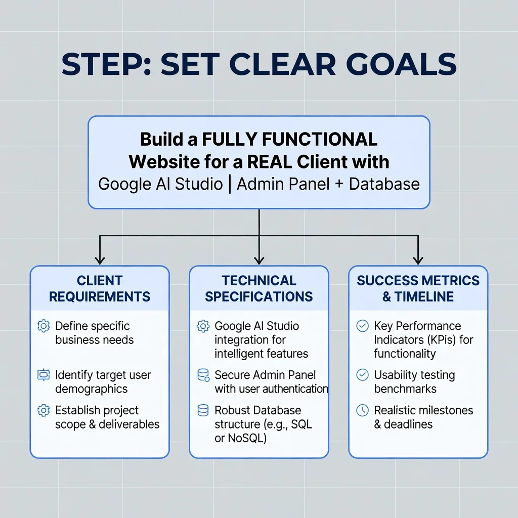 Step 3: Illustration for step: Set clear goals related to Build a FULLY FUNCTIONAL Website for a REAL Client