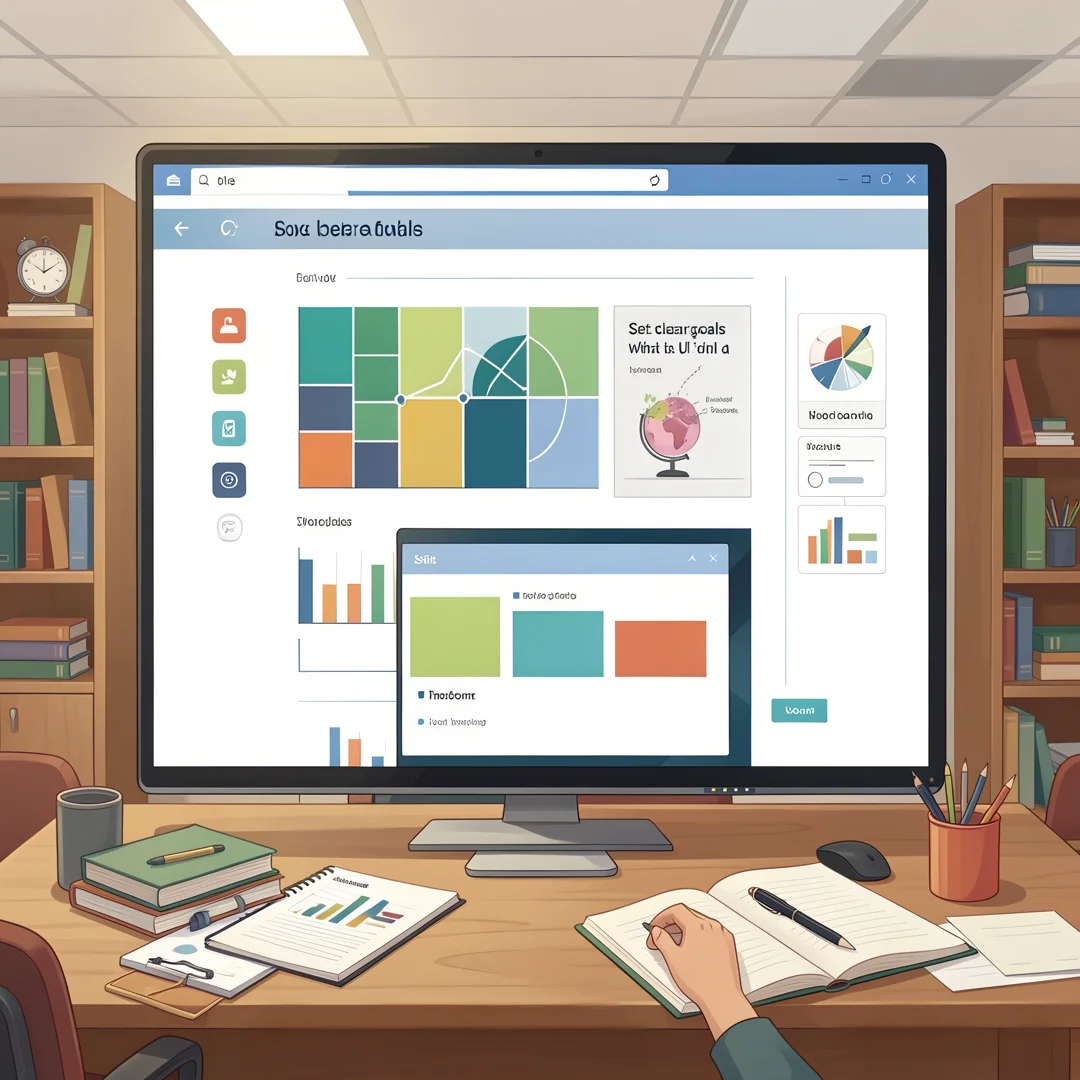 Step 3: Illustration for step: Set clear goals related to what is ui and a theme, professional educational s