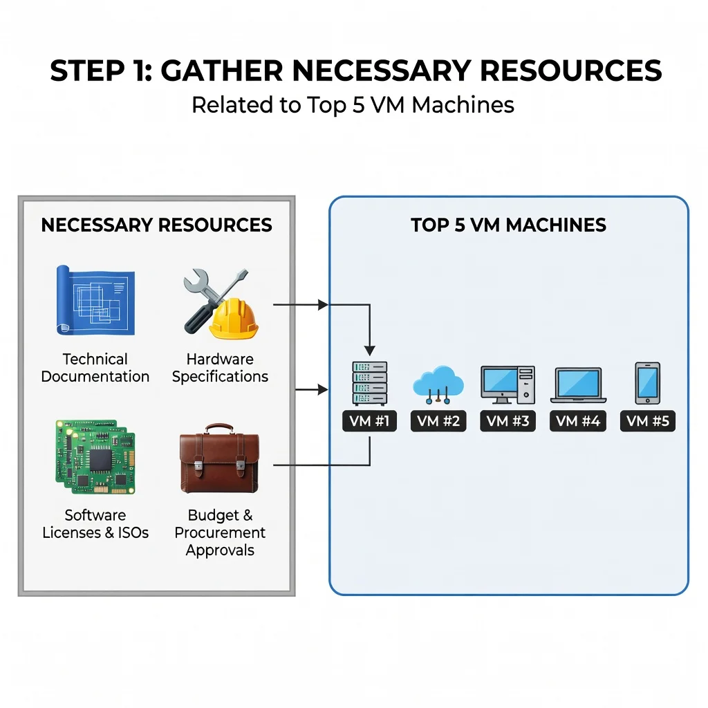 Step 4: Illustration for step: Gather necessary resources related to top 5 vm matchines, professional educat