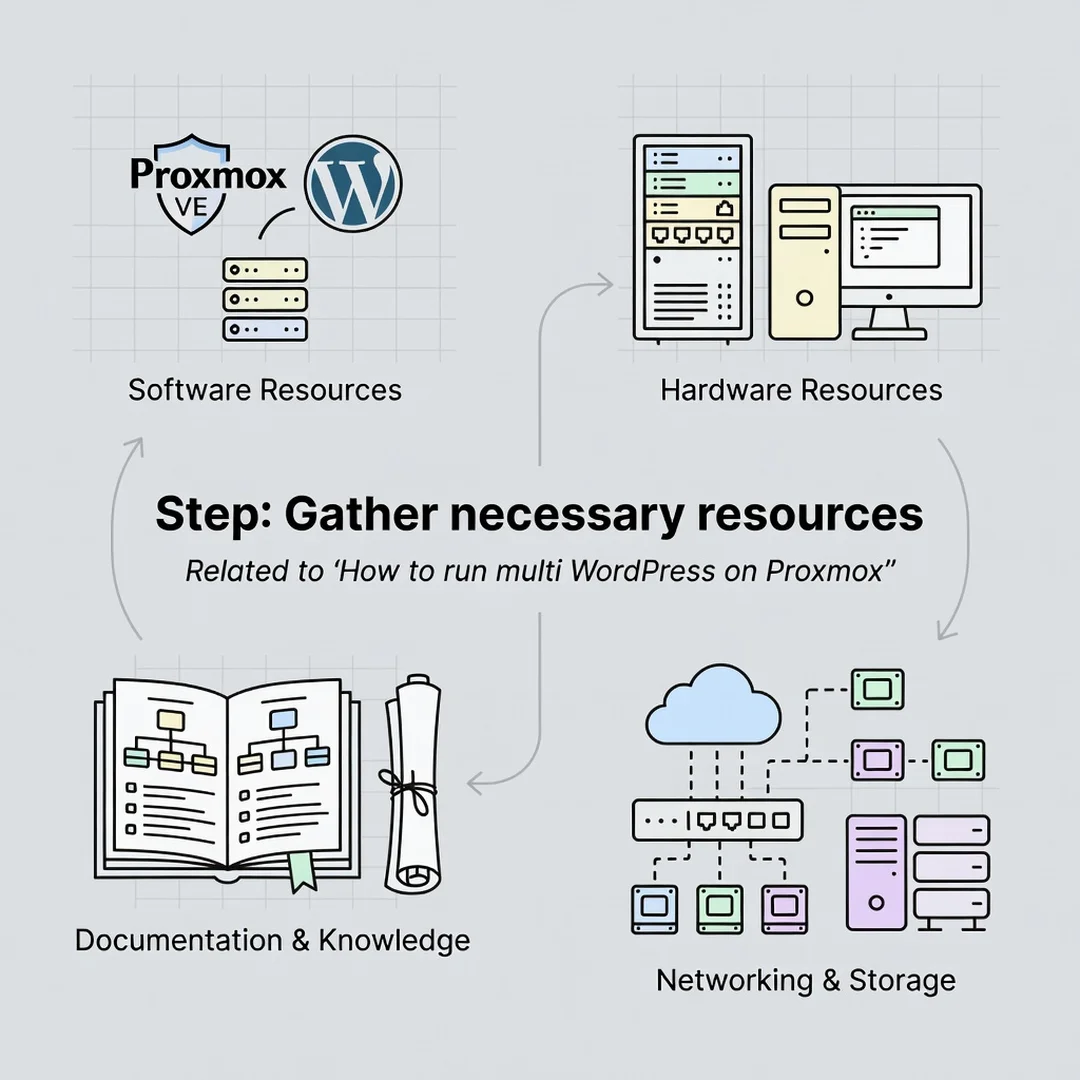 Step 4: Illustration for step: Gather necessary resources related to How to run multi wordpress on proxmox, 