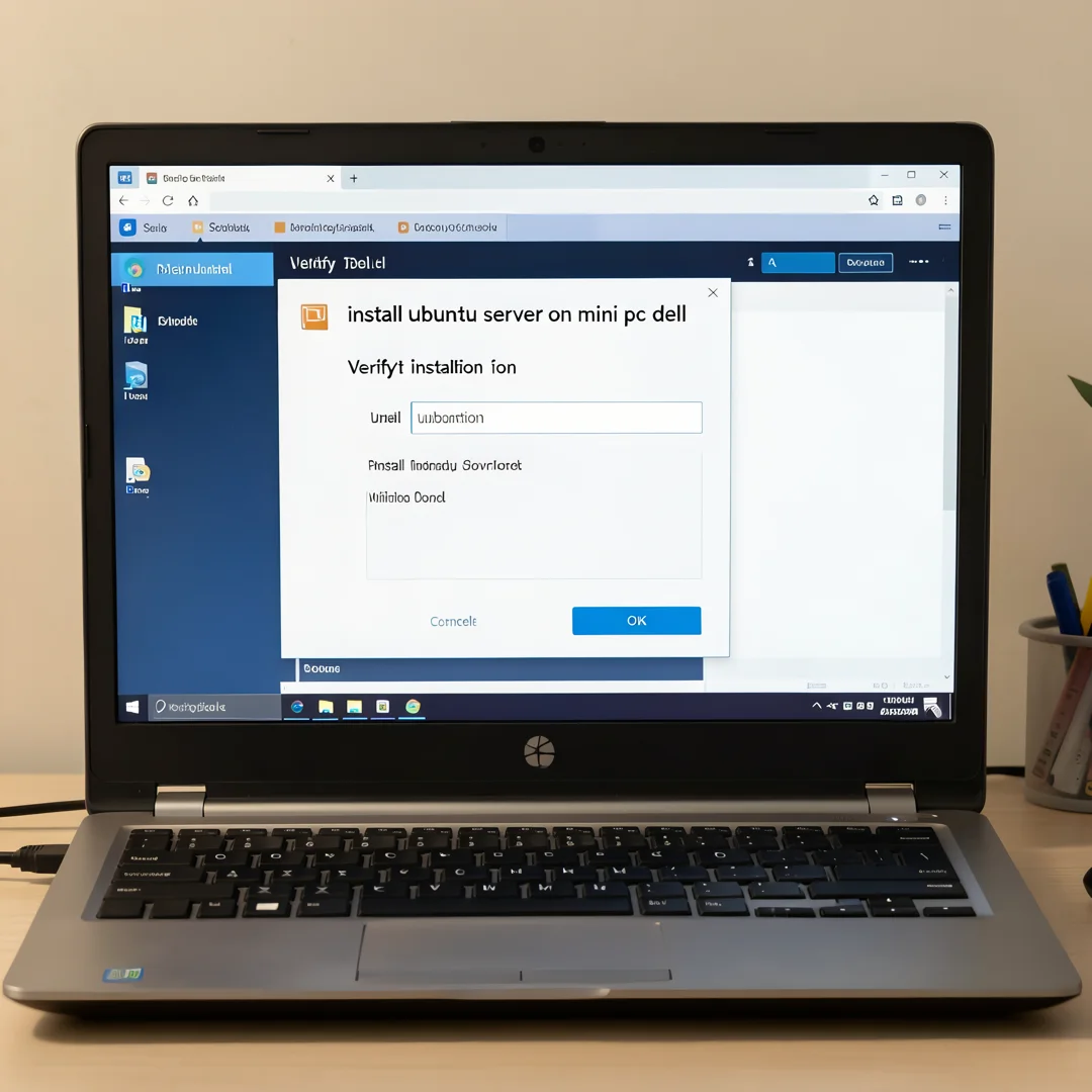 Step 5: Technical tutorial screenshot: Verify the installation for install ubuntu server on mini pc dell, co