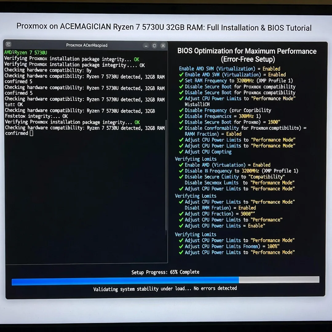 Step 5: Technical tutorial screenshot: Verify the installation for install proxmox on acemagician with ryzen