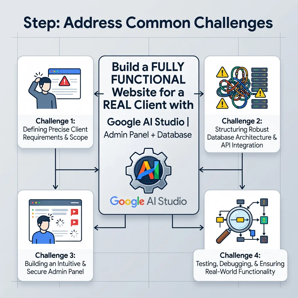 Step 7: Illustration for step: Address common challenges related to Build a FULLY FUNCTIONAL Website for a R