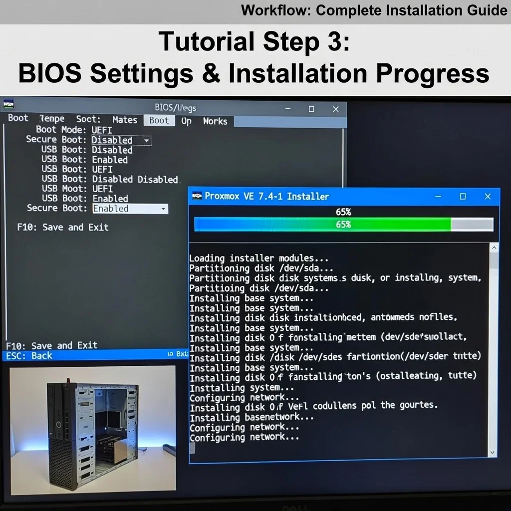 Step 7: Technical tutorial screenshot: Test the complete workflow for install proxmox on dell mini pc tel me